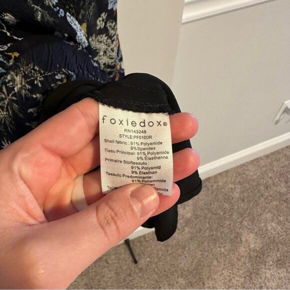 Anthropologie Foxiedox Black Floral Mini Dress Medium - Picture 10 of 11